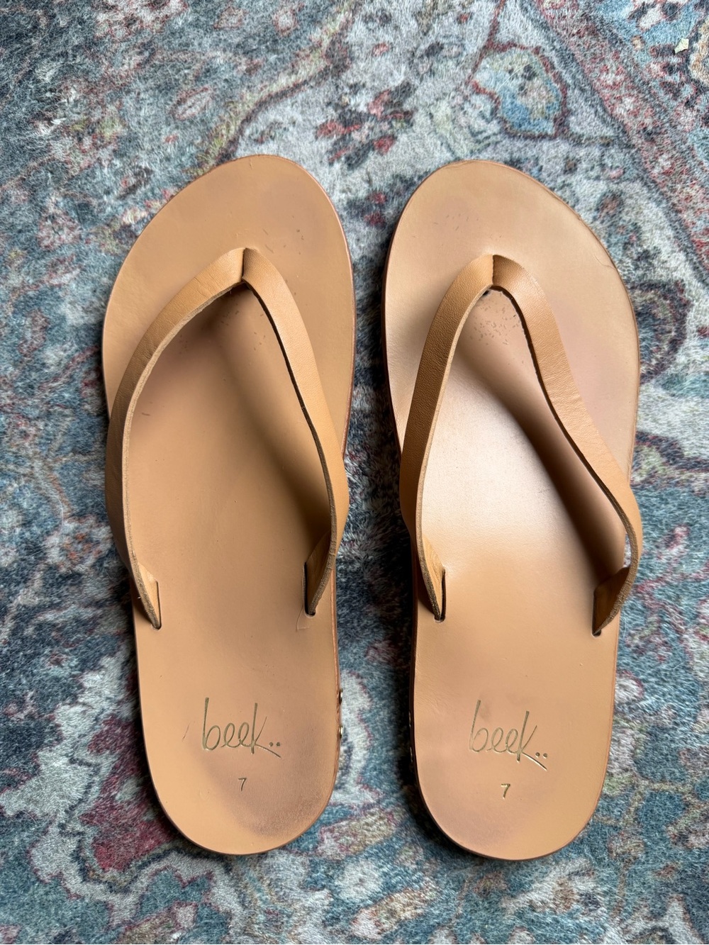 beek Women's Sunbeam Leather Flip Flop Sandals - Beach in Size 7